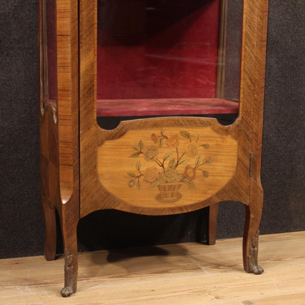 20th Century Inlaid Wood with Marble Top French Vitrine, 1930 2