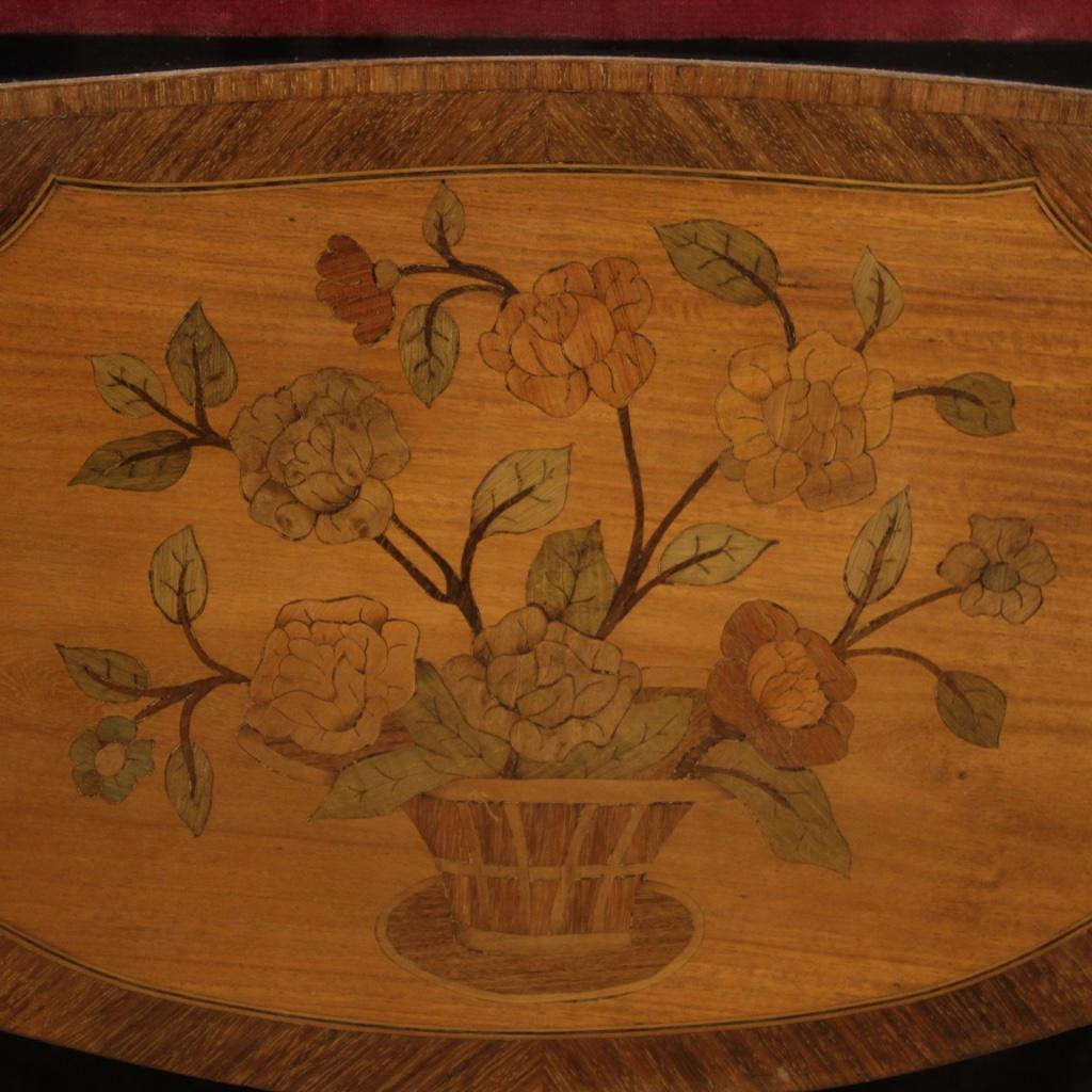 20th Century Inlaid Wood with Marble Top French Vitrine, 1930 3