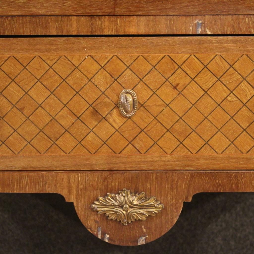 20th Century Inlaid Wood with Marble Top Louis XVI Style French Dresser, 1950 7