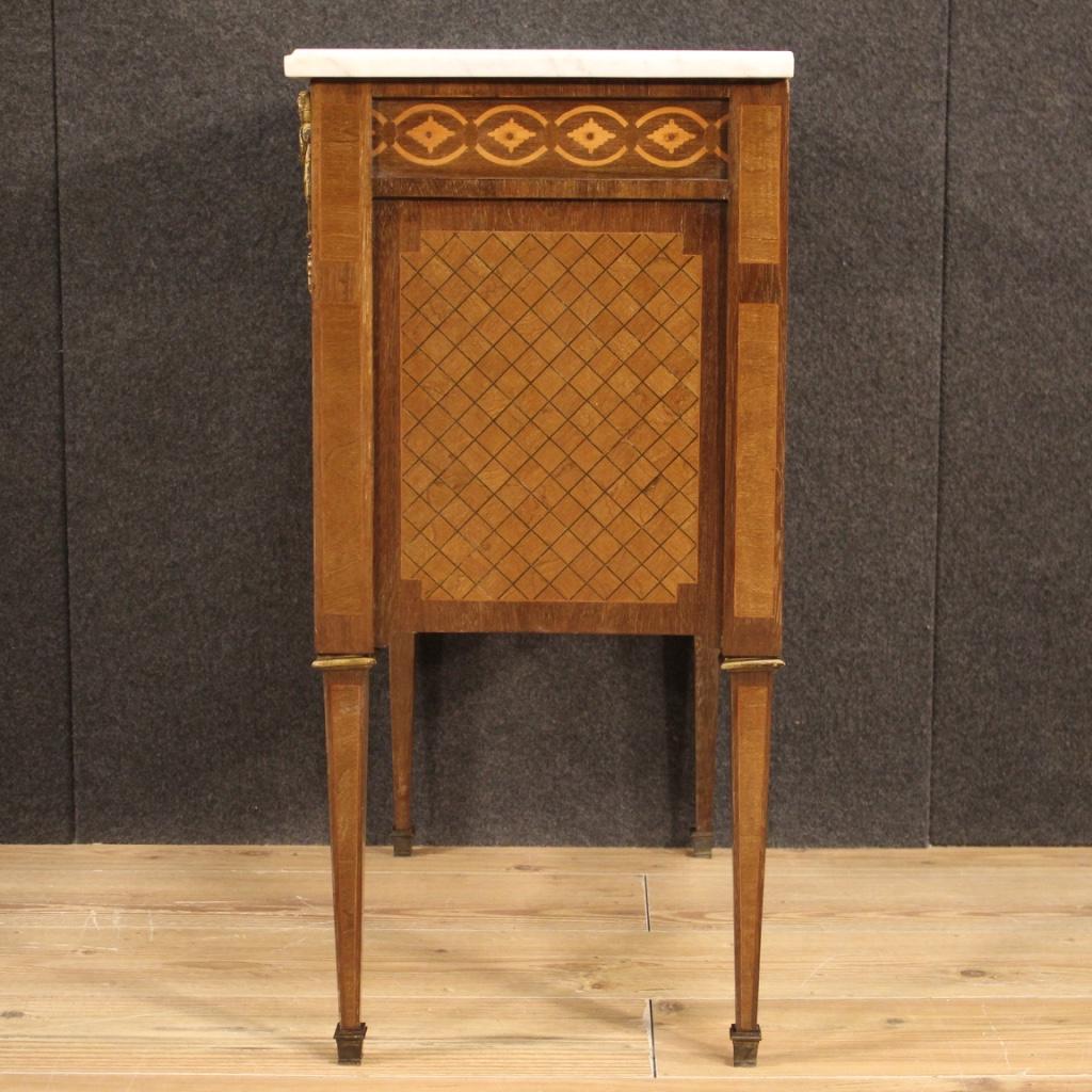 20th Century Inlaid Wood with Marble Top Louis XVI Style French Dresser, 1950 For Sale 4