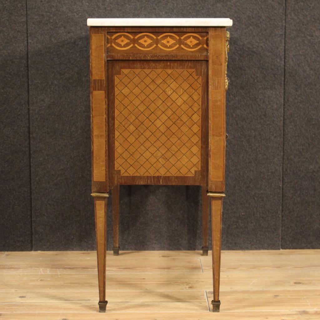 20th Century Inlaid Wood with Marble Top Louis XVI Style French Dresser, 1950 For Sale 6