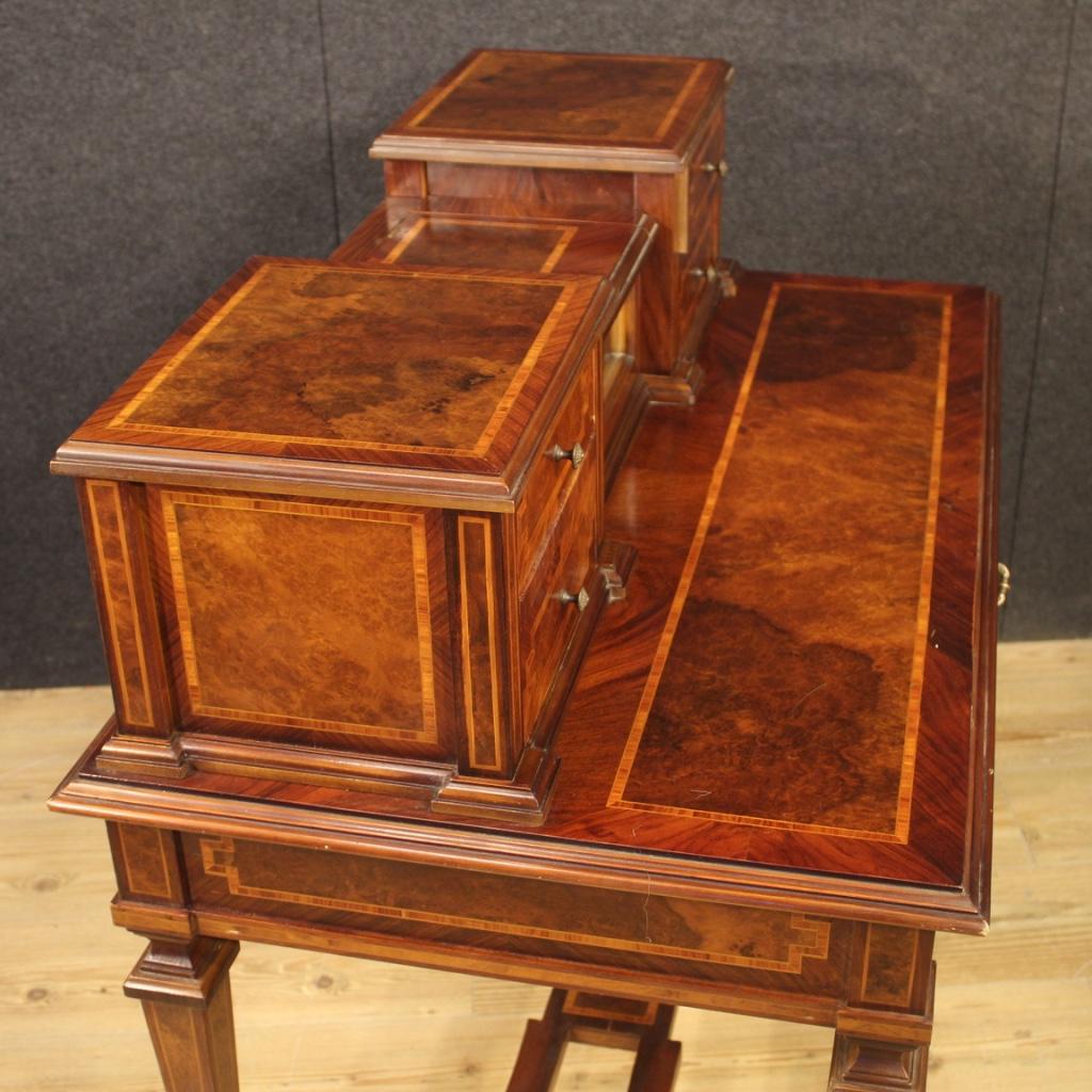 20th Century Inlaid Wood with Mirror French Writing Desk Dressing Table, 1960 2