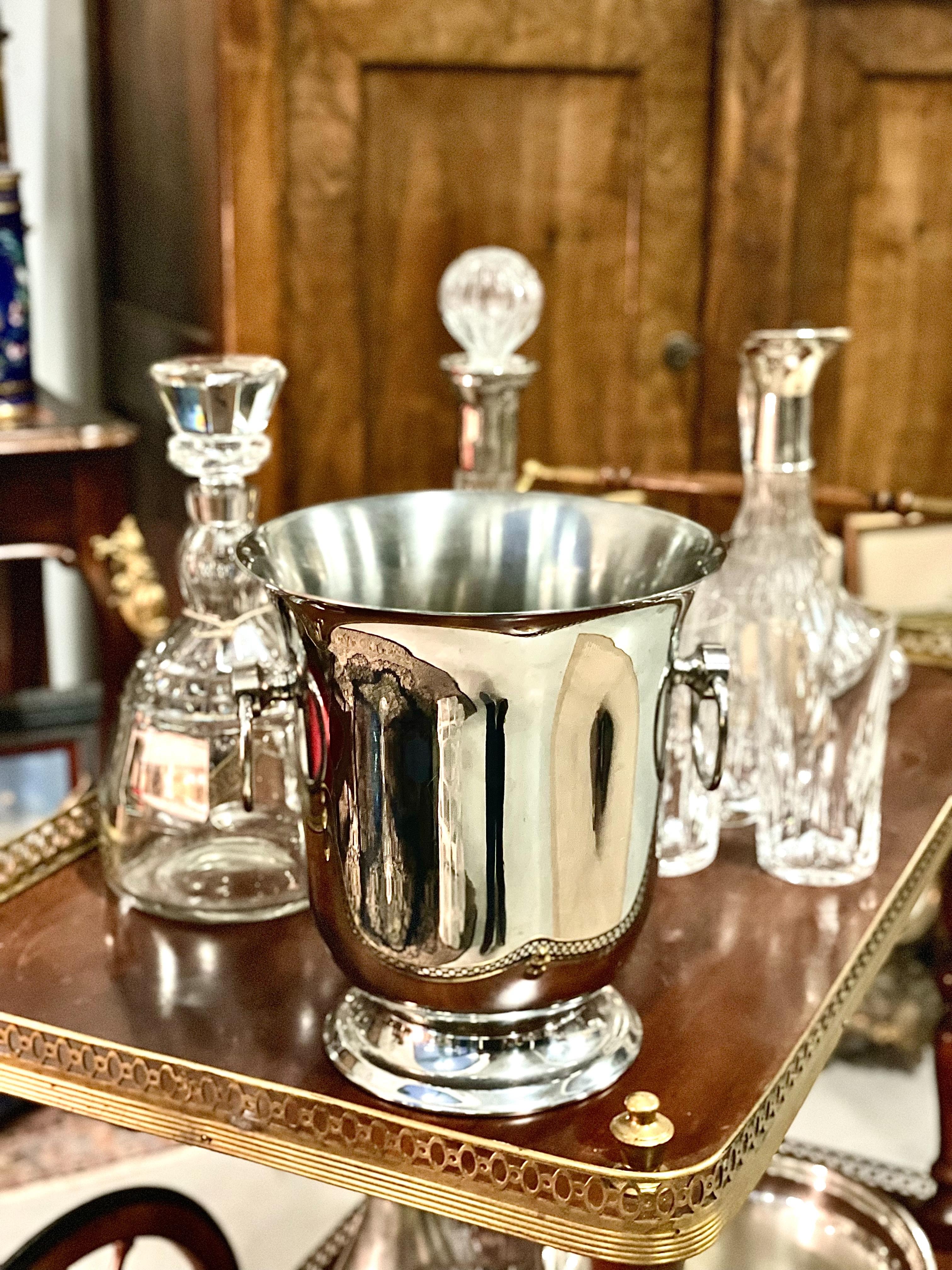 Silver-Plated Champagne Bucket by Guy Degrenne For Sale 7