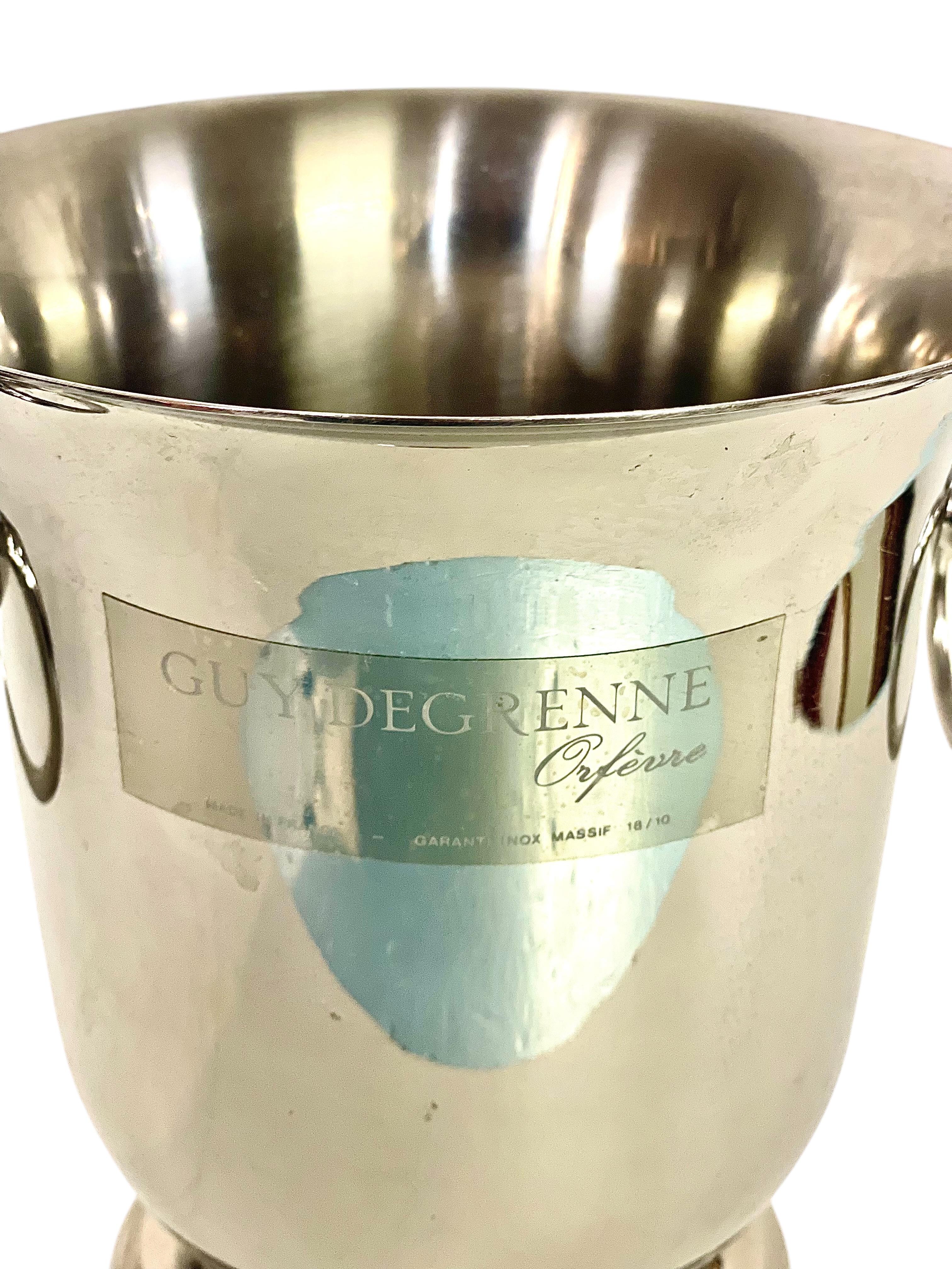 French Silver-Plated Champagne Bucket by Guy Degrenne For Sale