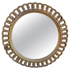 20th Century Interlocking Loop Round Giltwood Mirror