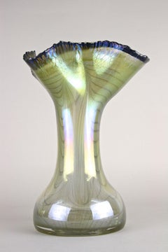 20th Century Iridescent Glass Vase by E. Eisch - Signed, Germany 1982