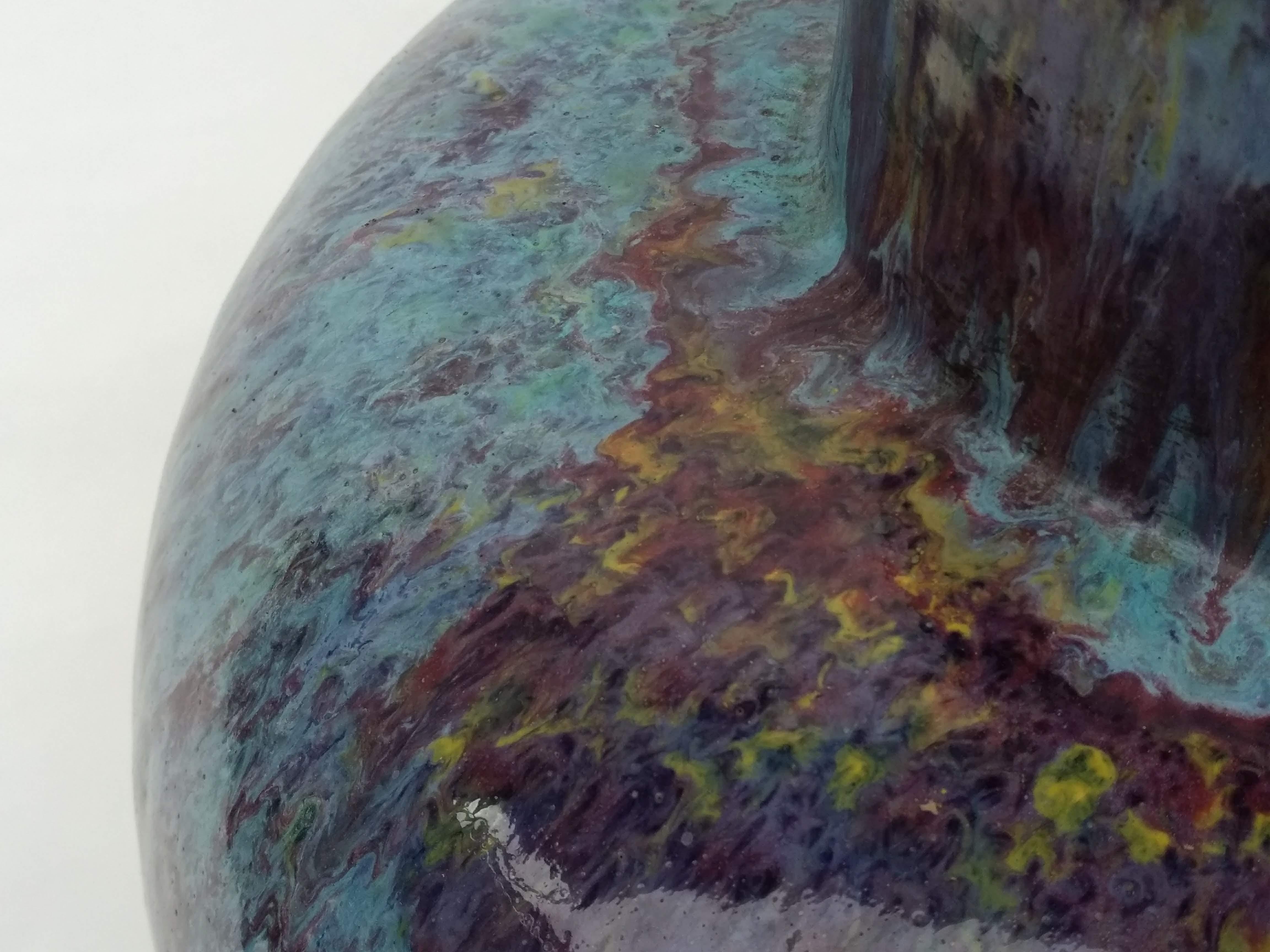 20th Century Iridescent Glazed Earthenware Vase by Primavera For Sale 4