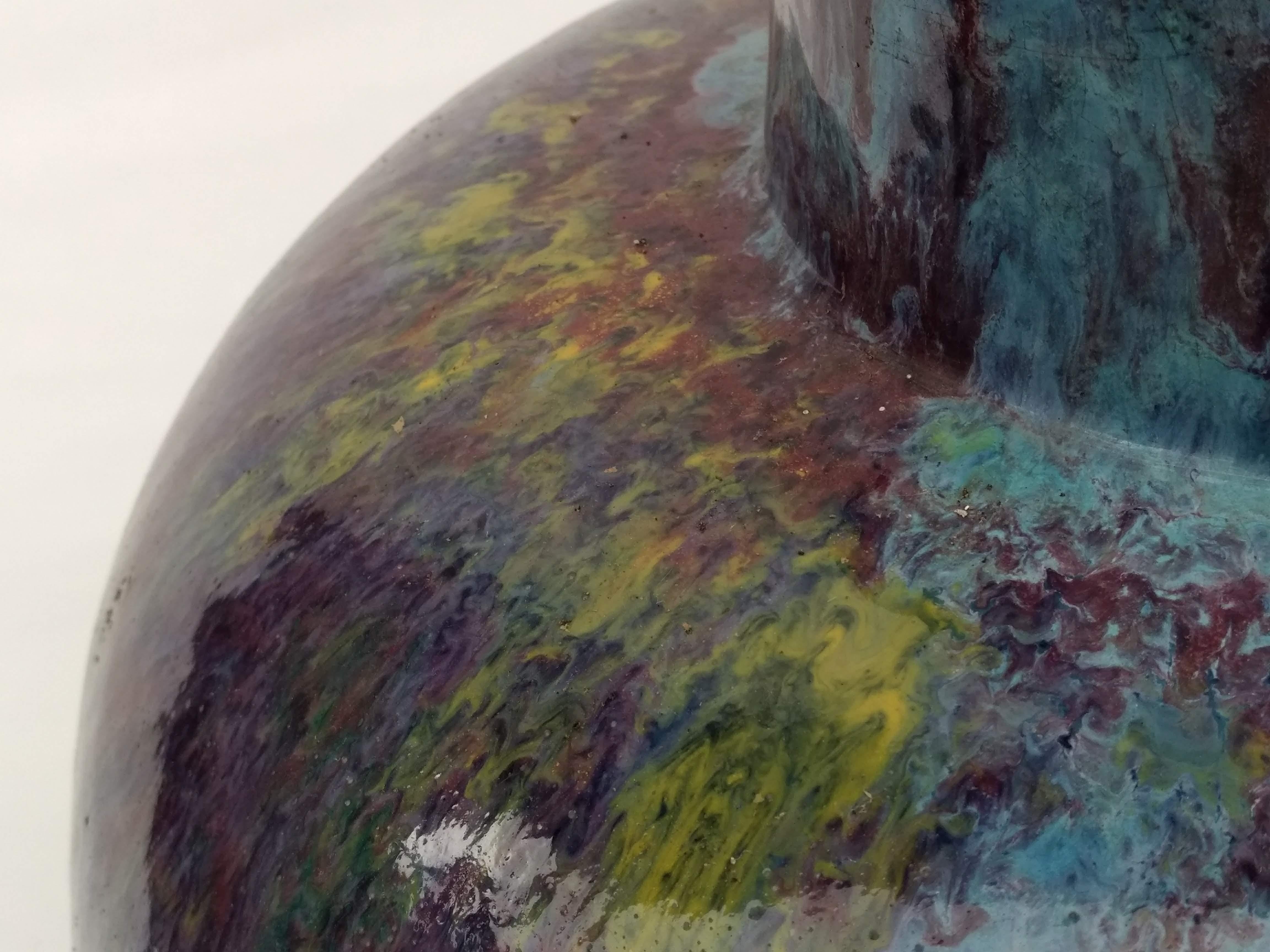 20th Century Iridescent Glazed Earthenware Vase by Primavera For Sale 5