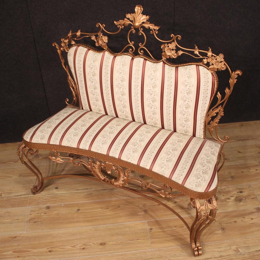 20th Century Iron and Fabric Italian Design Pier Luigi Colli Sofa, 1960 en venta 5