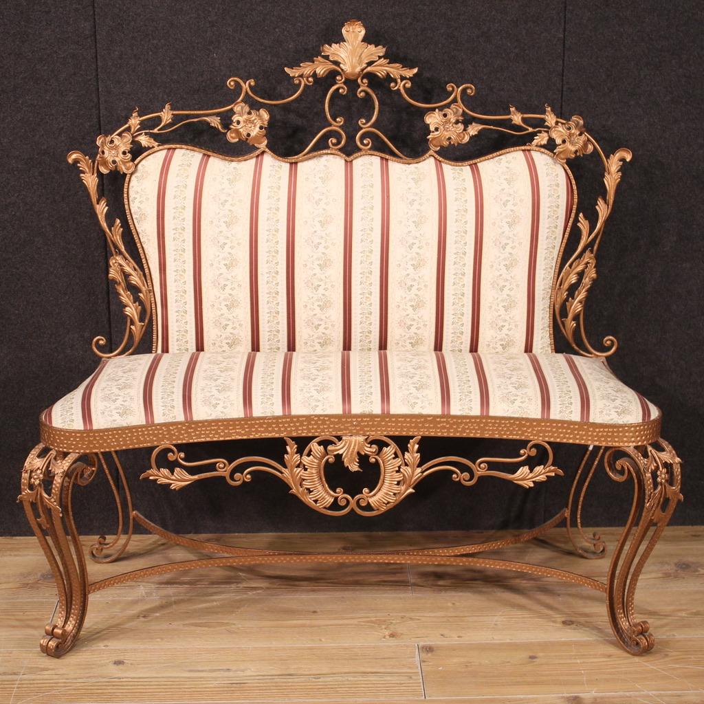 20th Century Iron and Fabric Italian Design Pier Luigi Colli Sofa, 1960 en Bueno estado para la venta en Vicoforte, Piedmont