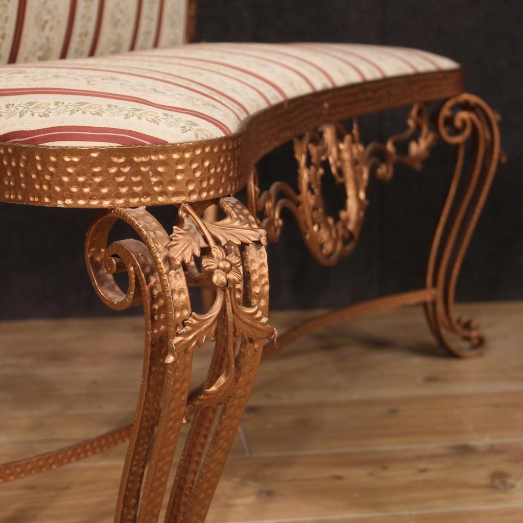 20th Century Iron and Fabric Italian Design Pier Luigi Colli Sofa, 1960 Tela en venta