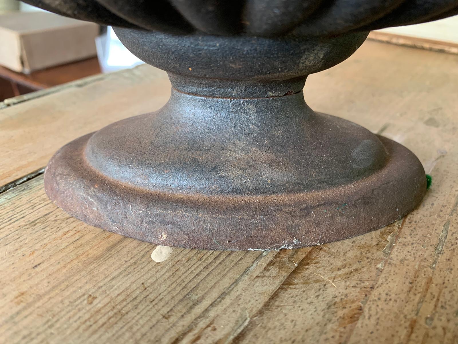 20th Century Iron Bowl or Centerpiece with Greek Key Detail For Sale 9