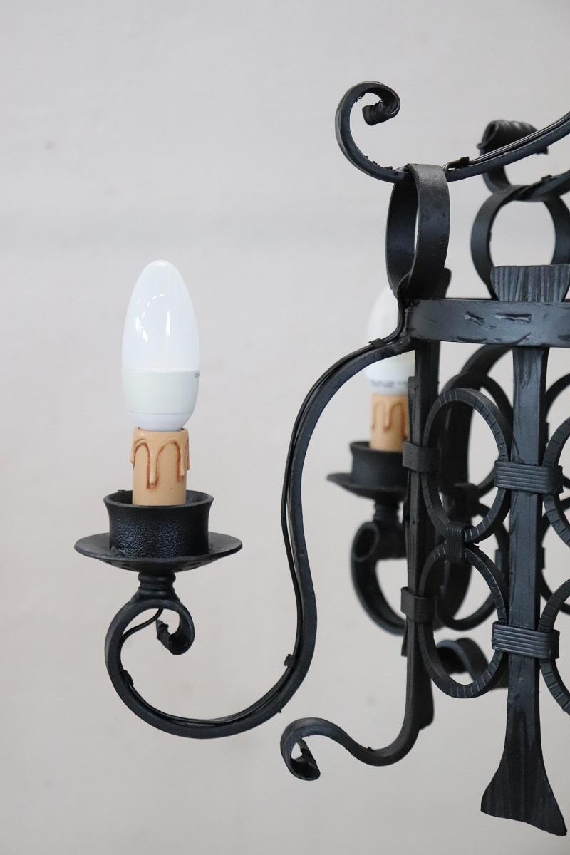 Lampadario in ferro del XX secolo in vendita 1