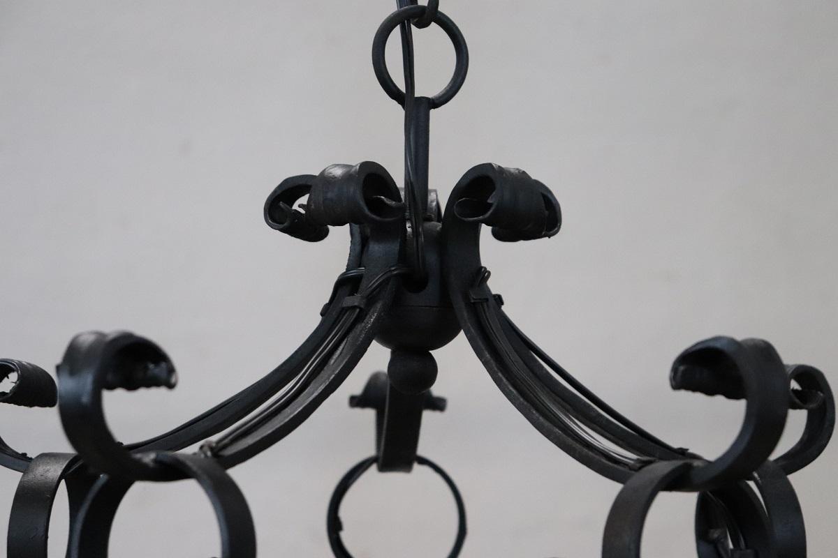 Lampadario in ferro del XX secolo in vendita 3