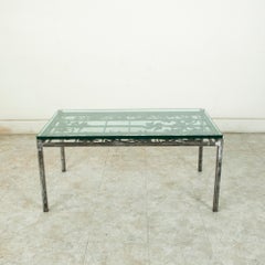 20th Century Iron Coffee Table Made with French Art Nouveau Period Balcony Grill