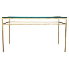20th Century Iron Console with Glass Top, Probably Custom Made