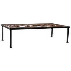 20th Century Iron Custom Made Coffee Table with Old Iron Top