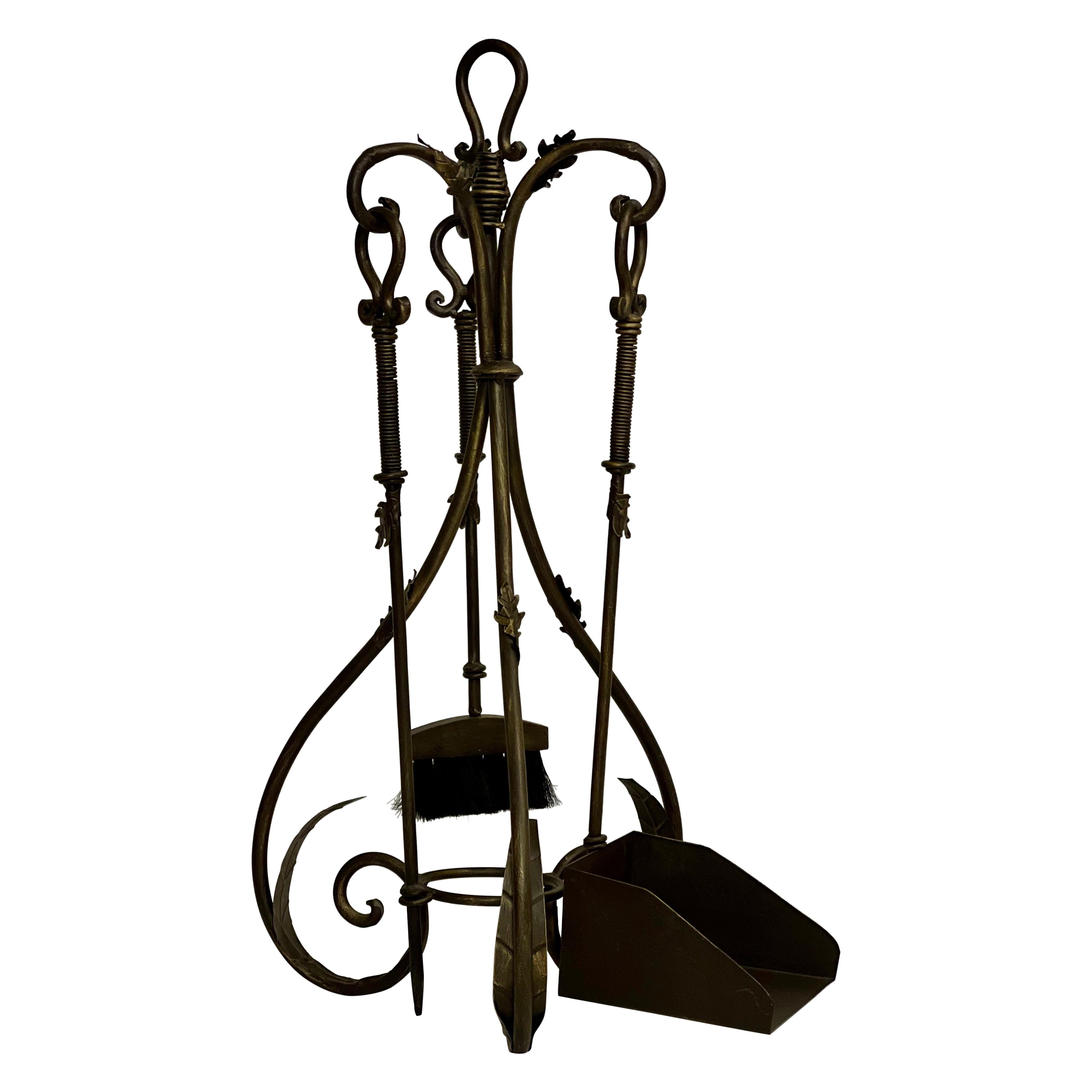 20th Century Iron Fireplace Tool Set