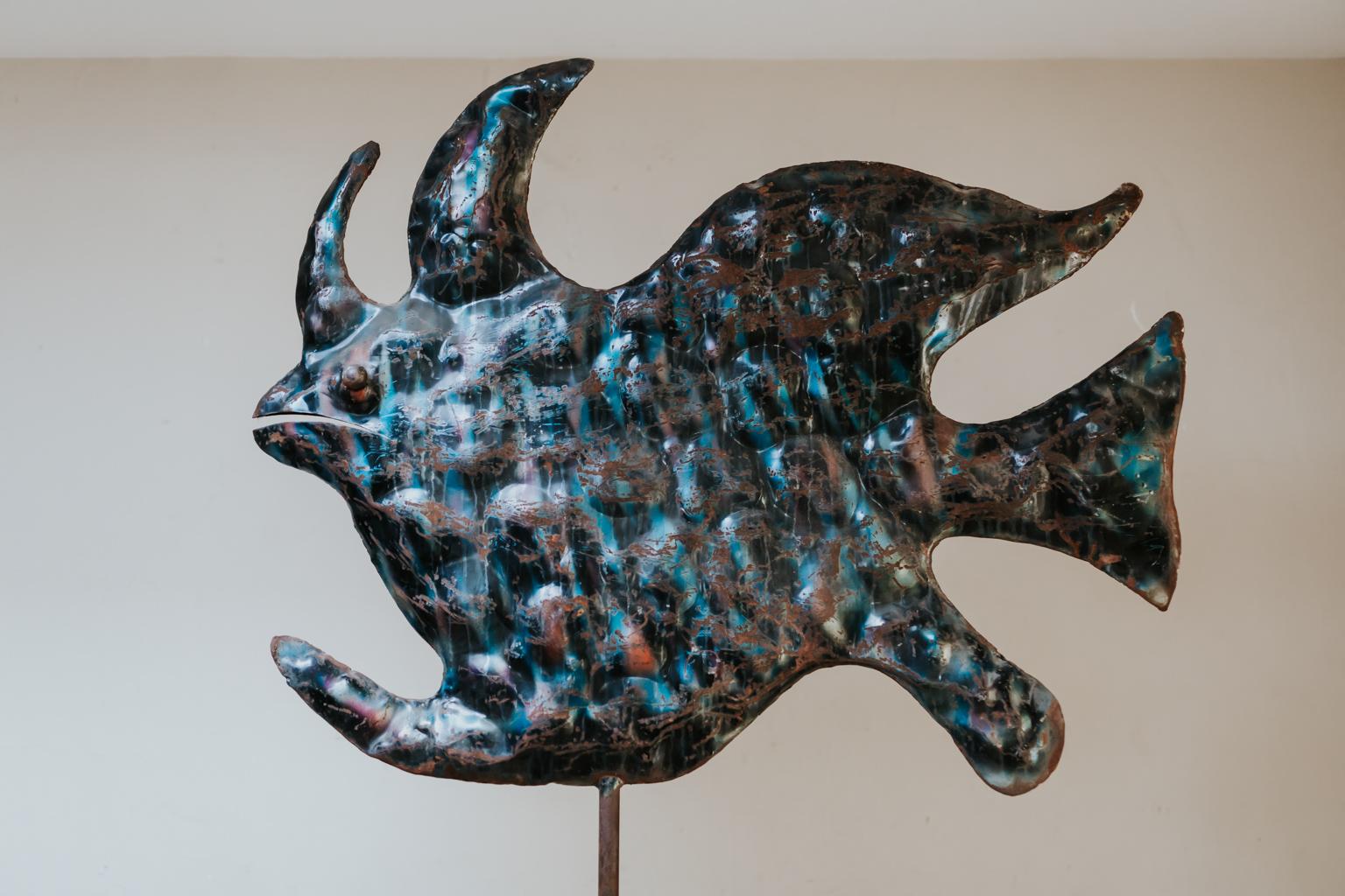 Sculpture en fer du XXe siècle d'un poisson Bon état - En vente à Brecht, BE