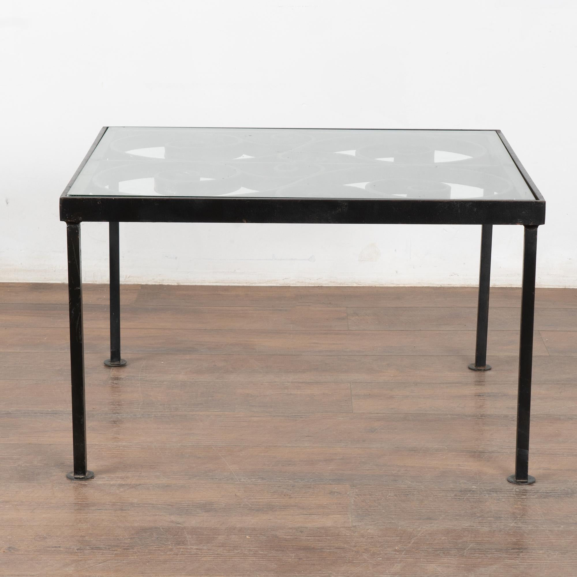 American 20th Century Iron Side Table or Coffee Table Made from Old Fence For Sale