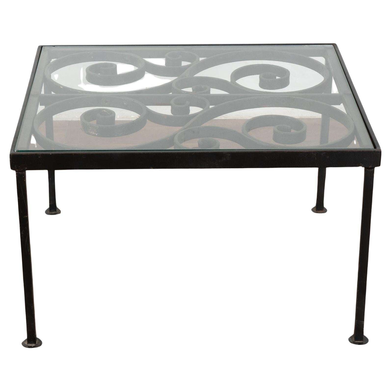 20th Century Iron Side Table or Coffee Table Made from Old Fence