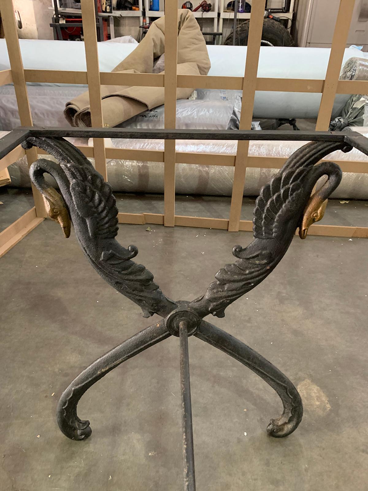 20th Century Iron Swan Console or Conservatory Table Base For Sale 9