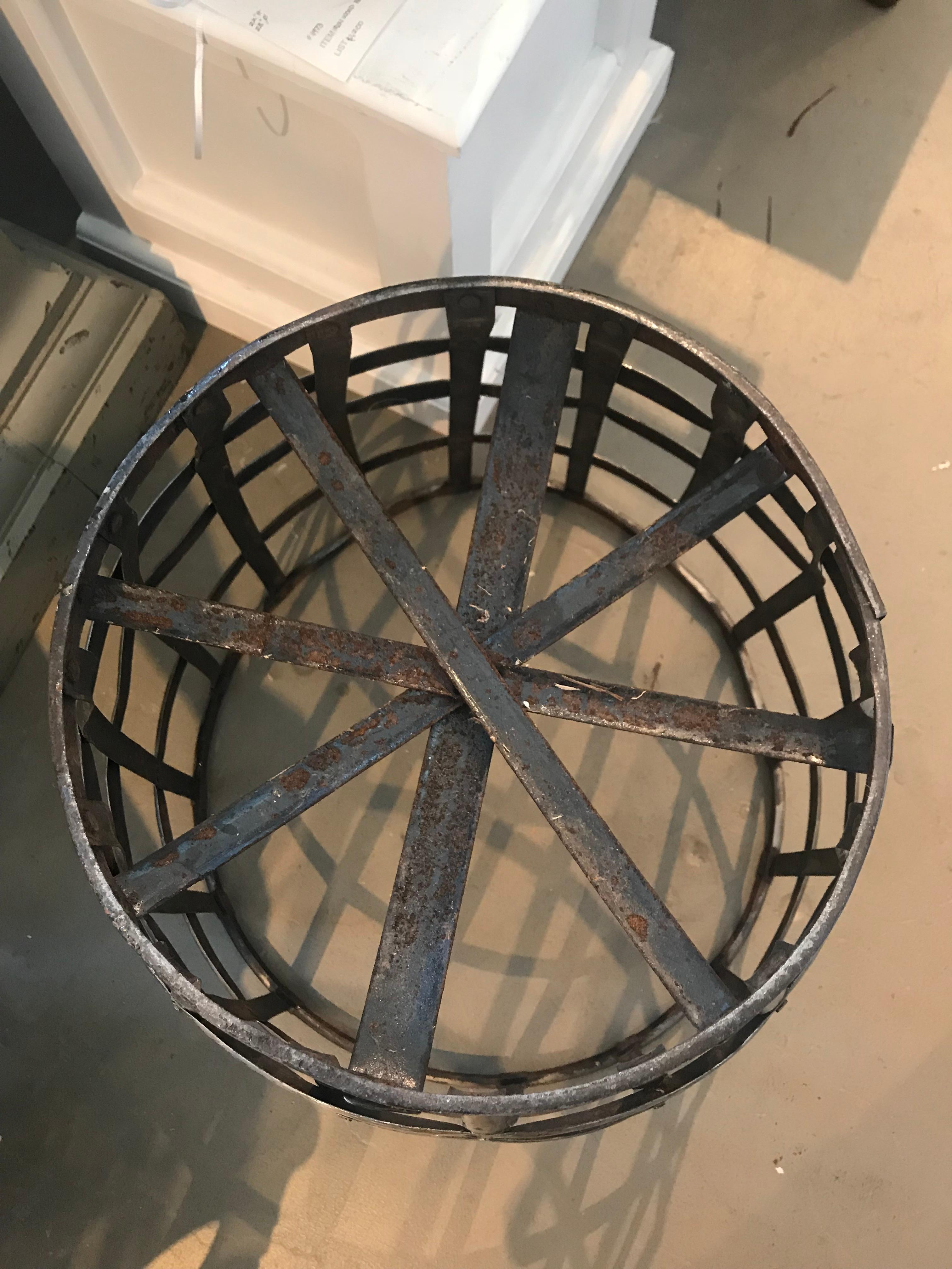 20th Century Iron Wood Basket 3