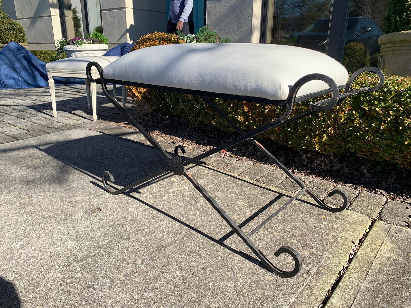 20th Century Iron X Bench, Possibly Salterini 1