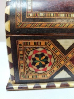 20th Century Islamic Fruity Wood and Bone Inlaid Jewelry Box