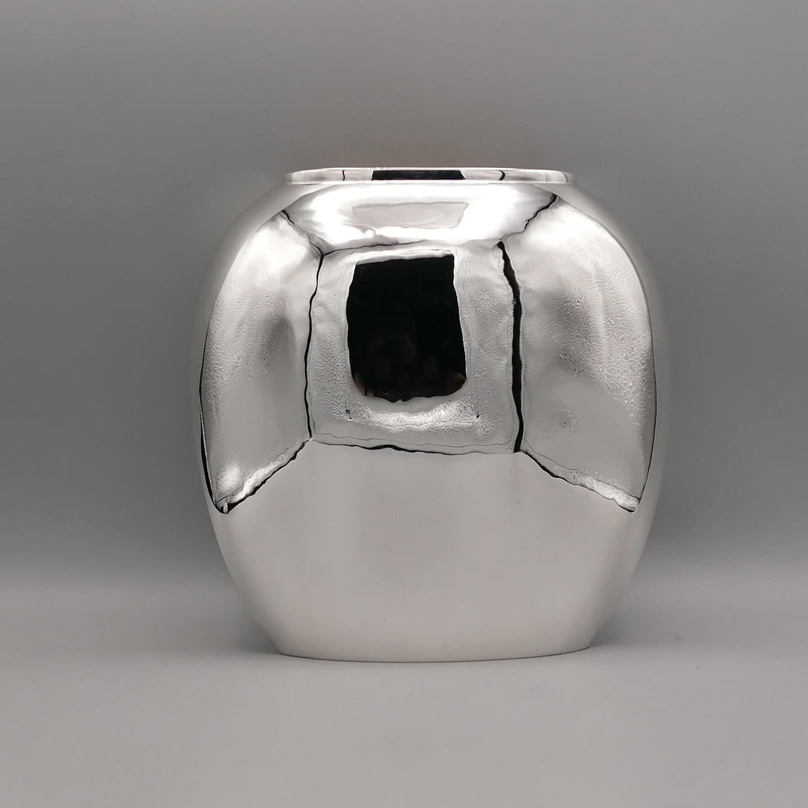 20th Century Italian Solid Silver Vase For Sale 5