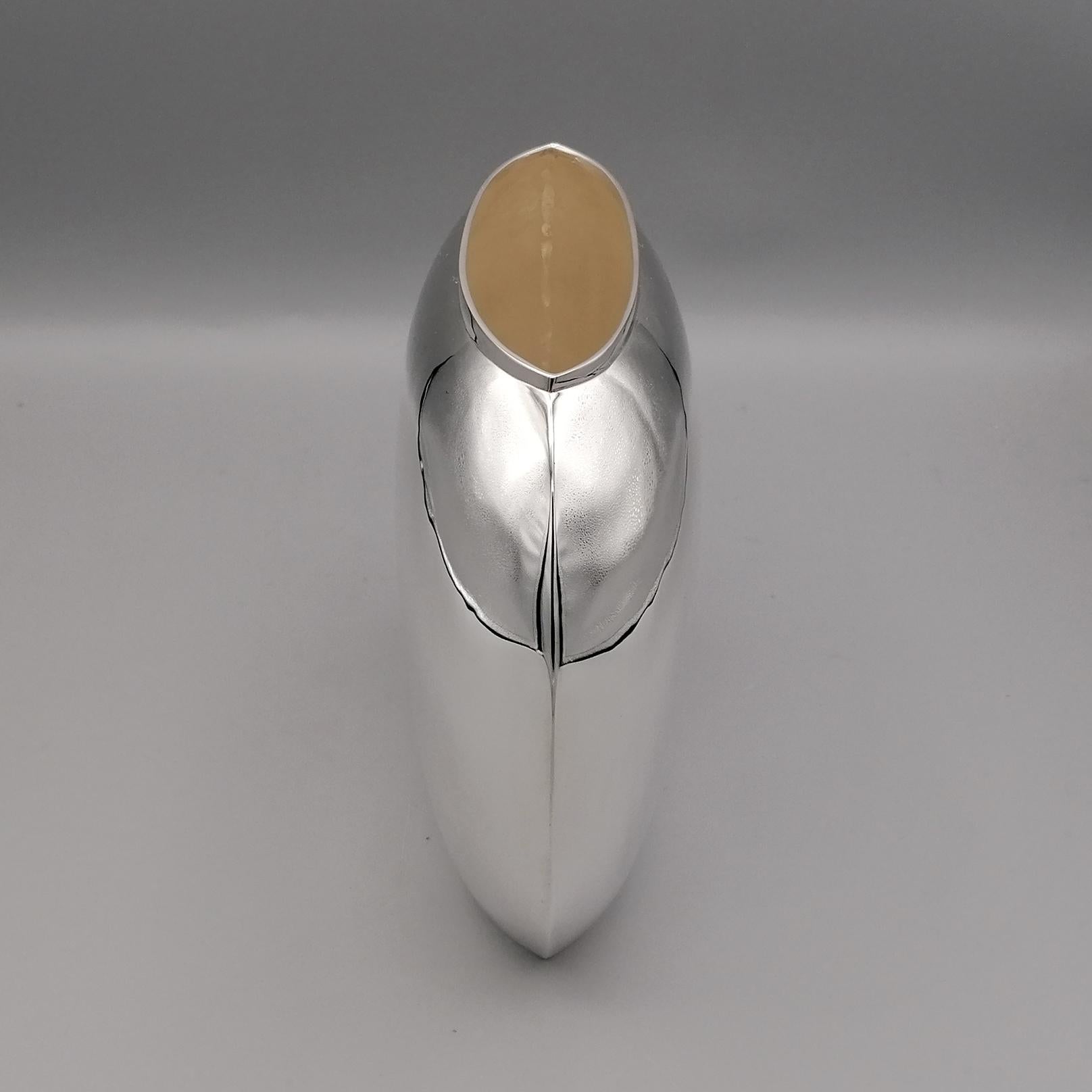 Contemporary 20th Century Italian Solid Silver Vase For Sale
