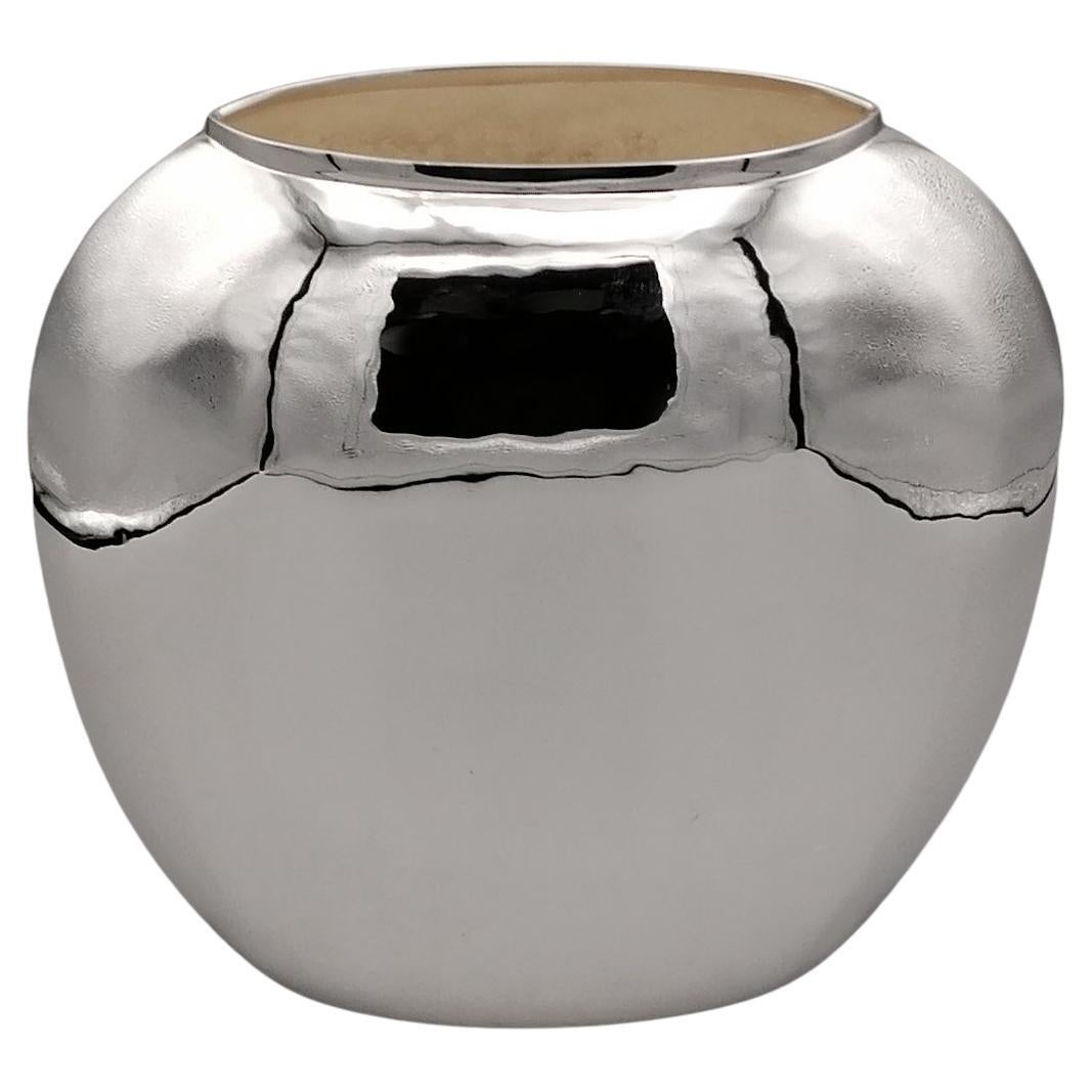 Italienische Vase aus massivem Silber des 20.
