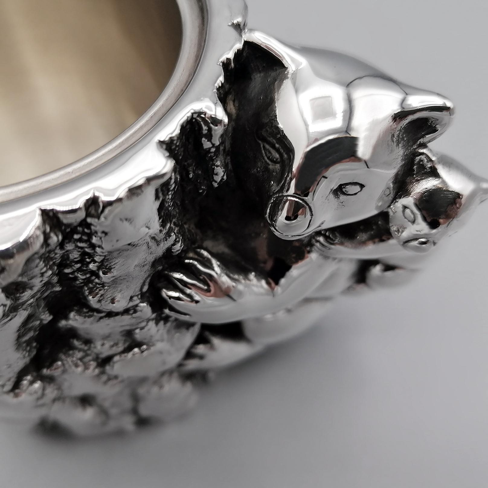 20th Century Italy Sterling Silver Mud with Koala and puppy For Sale 3