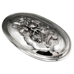 Italienisches Serviergeschirr für Fische und Muscheln aus massivem Silber des 20. Jahrhunderts