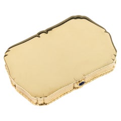 20th Century Italian 18-Karat Gold and Sapphire Vanity Box, circa 1940