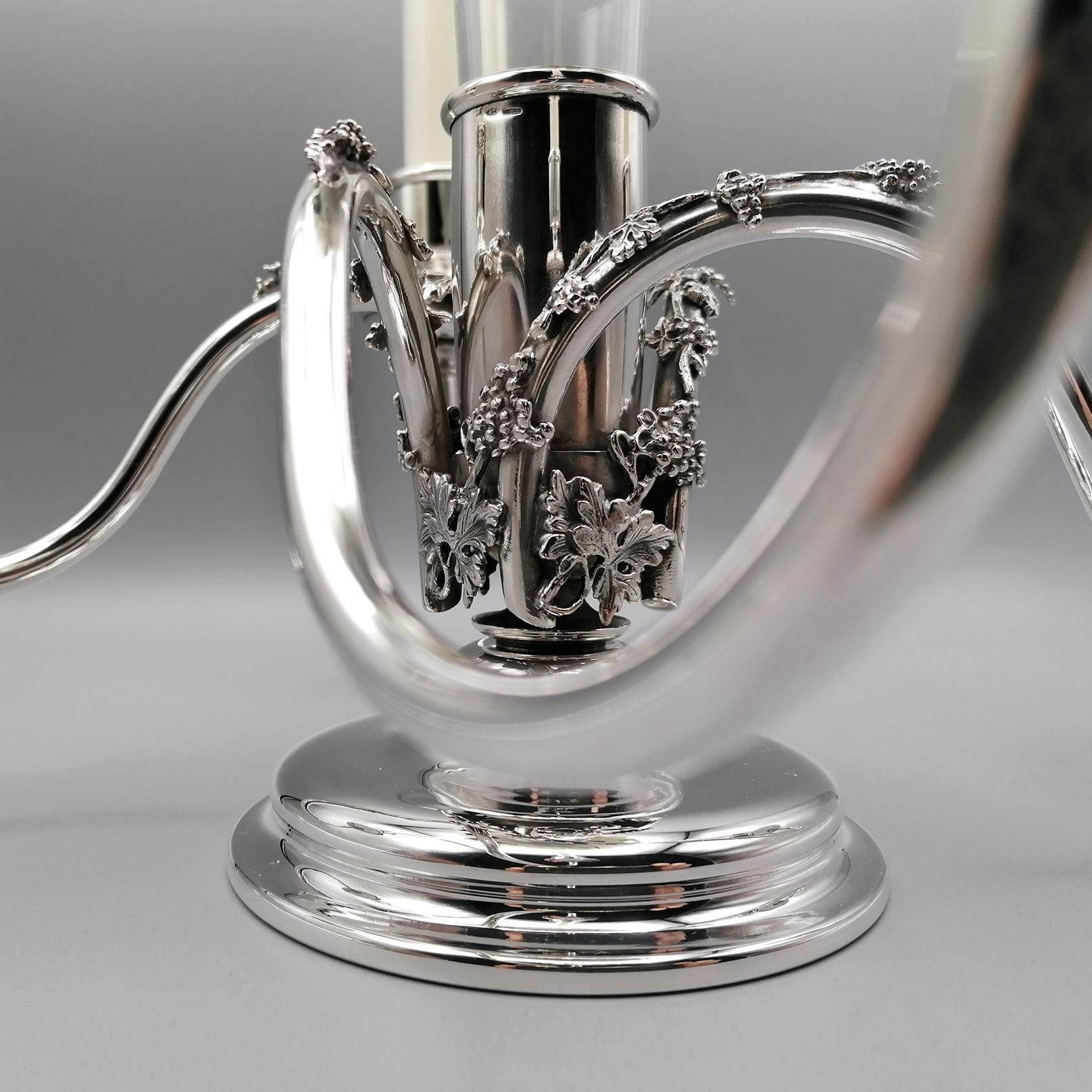 Candelabro italiano del XX secolo a 4 luci con portafiori in vendita 4