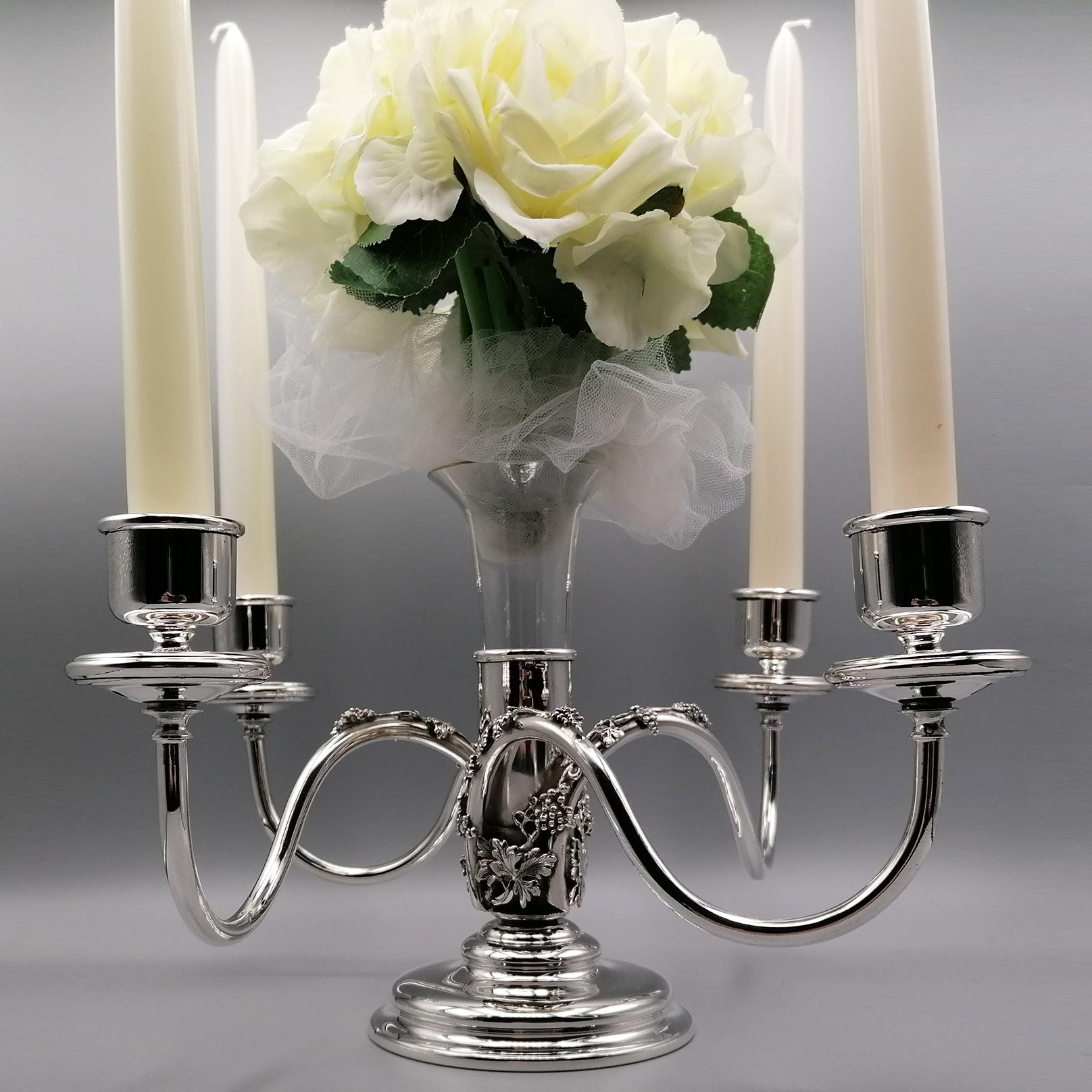 Altro Candelabro italiano del XX secolo a 4 luci con portafiori in vendita