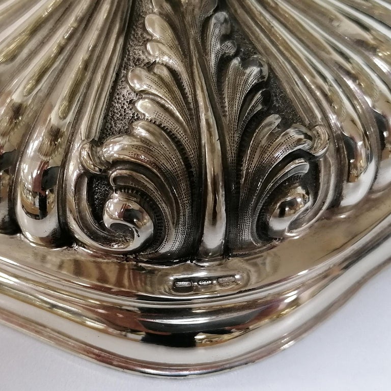 20th Century Italian 6 Light Silver Candelabra, Centerpiece For Sale 8