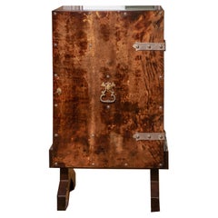 20th century italian 60s Aldo Tura brown goatskin bar or cabinet