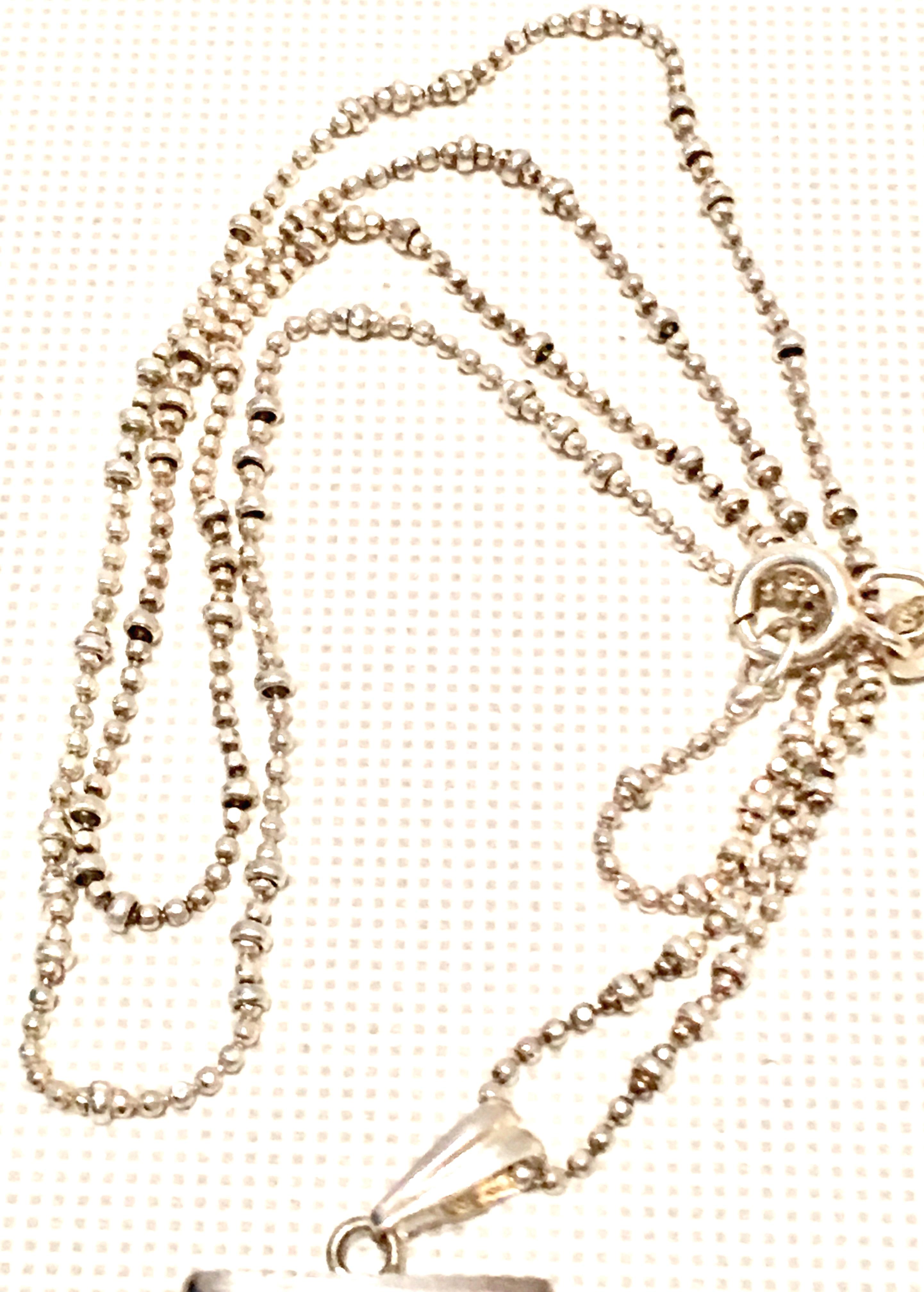 20th Century Italian 925 Sterling Lavender Jade Pendant Necklace & Earrings S/3 9