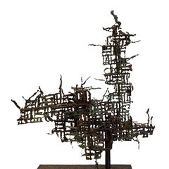 20th Century Italian Brutalist Abstract Metal Sculpture by Marcello Fantoni