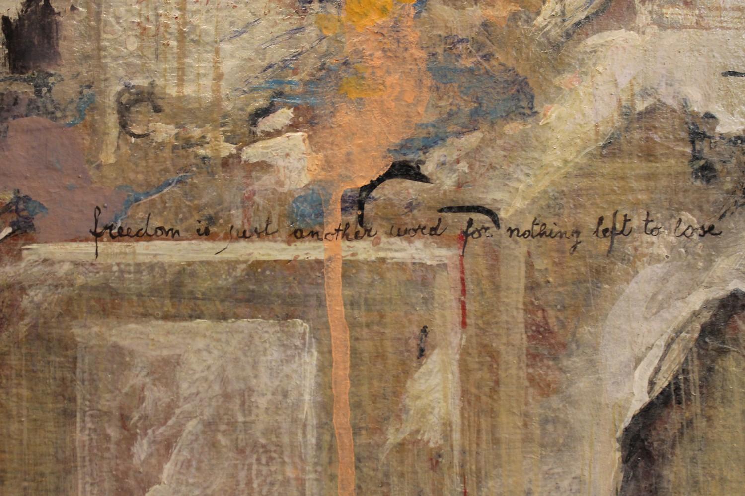 Pintura expresionista urbana abstracta acrílica italiana del siglo XX sobre lienzo Moderno en venta