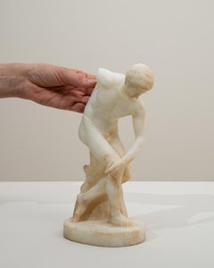 20th Century Italian Alabaster Discus Thrower Figure