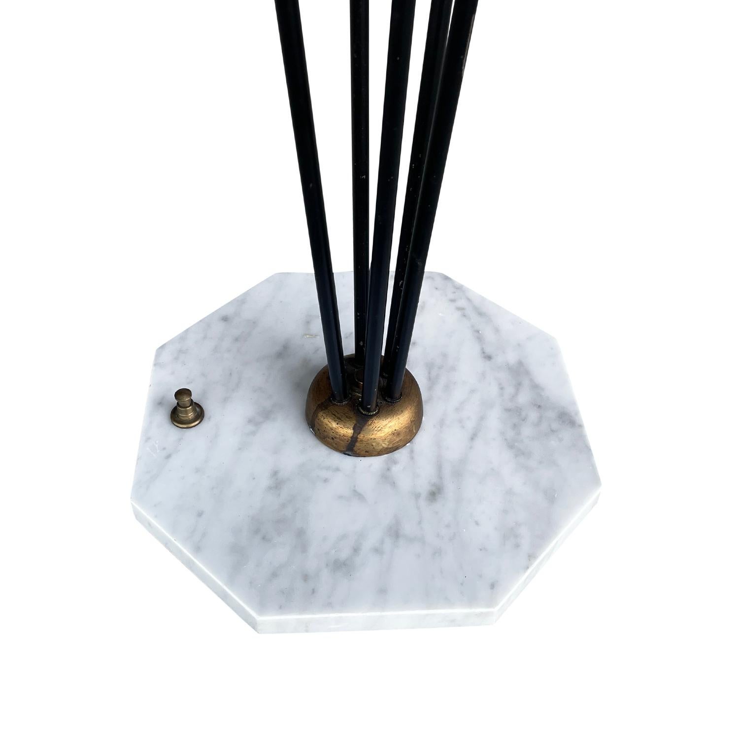 20th Century Italian Alberello Marble, Opaline Glass Floor Lamp by Stilnovo For Sale 1