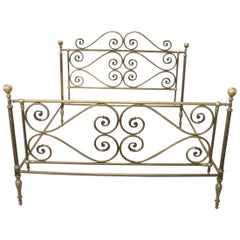 20th Century Italian All Brass Double Bed