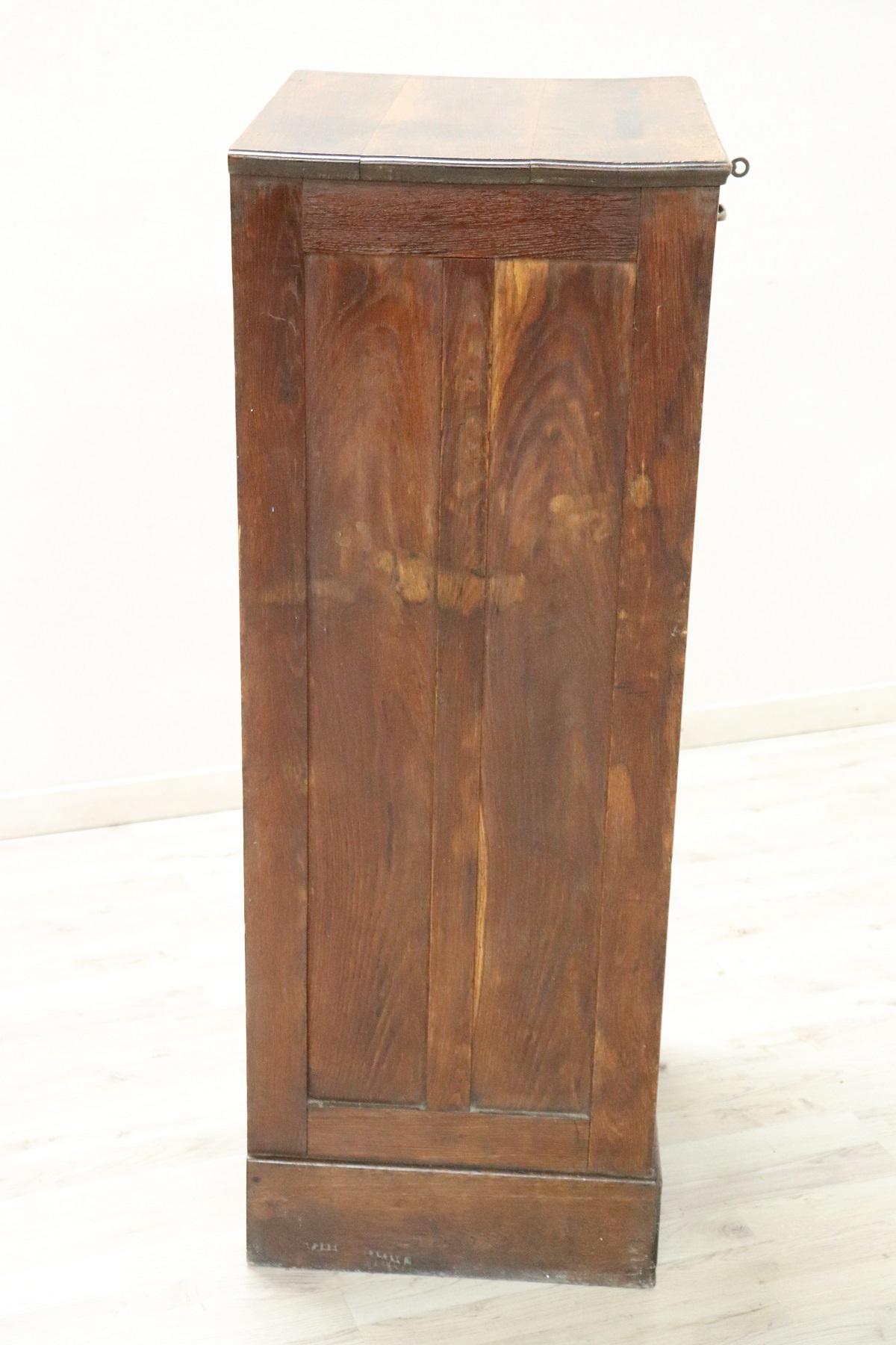 Beech 20th Century Italian Apothecary Cabinet with Handmade Sliding Shutter Door