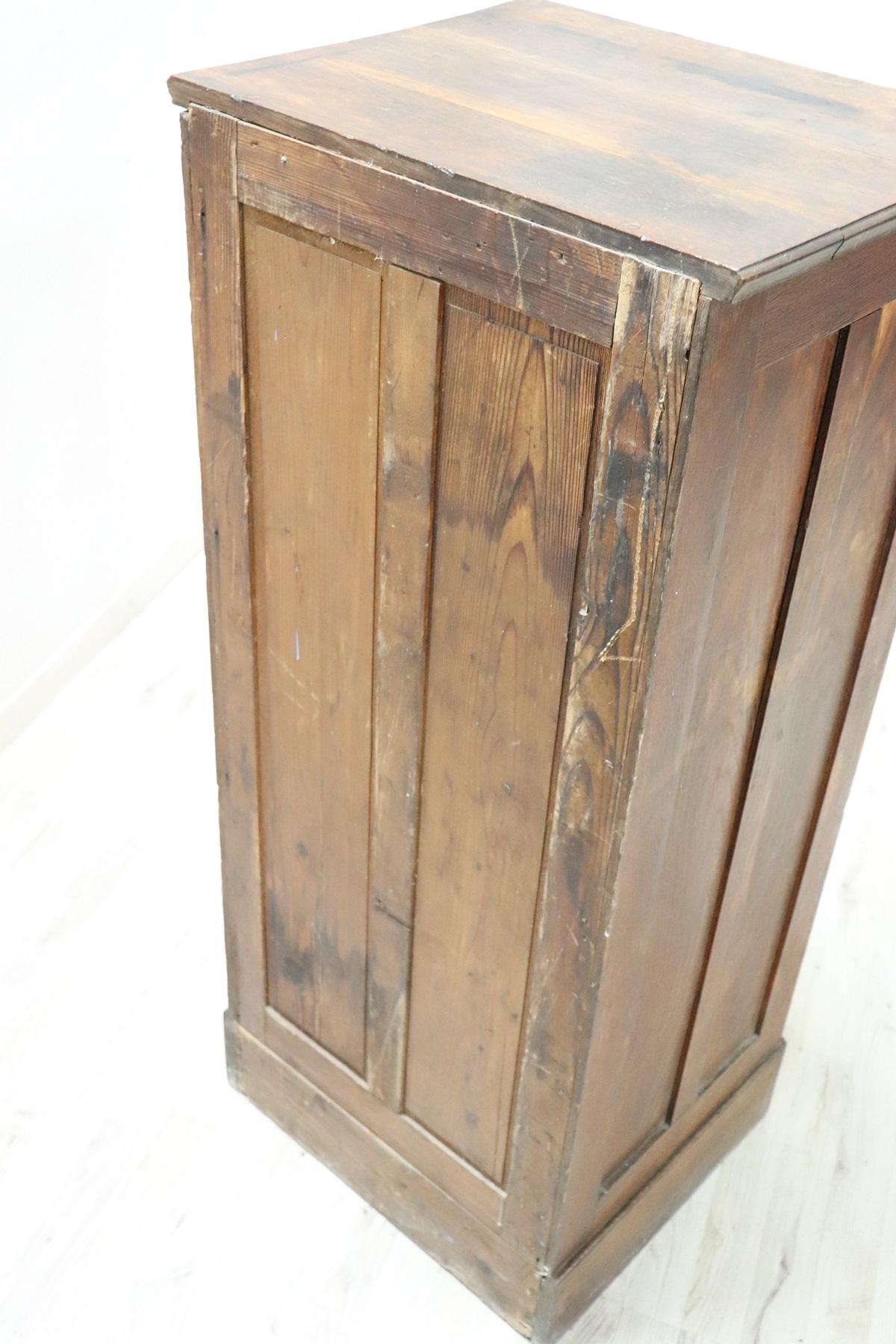 20th Century Italian Apothecary Cabinet with Handmade Sliding Shutter Door 1
