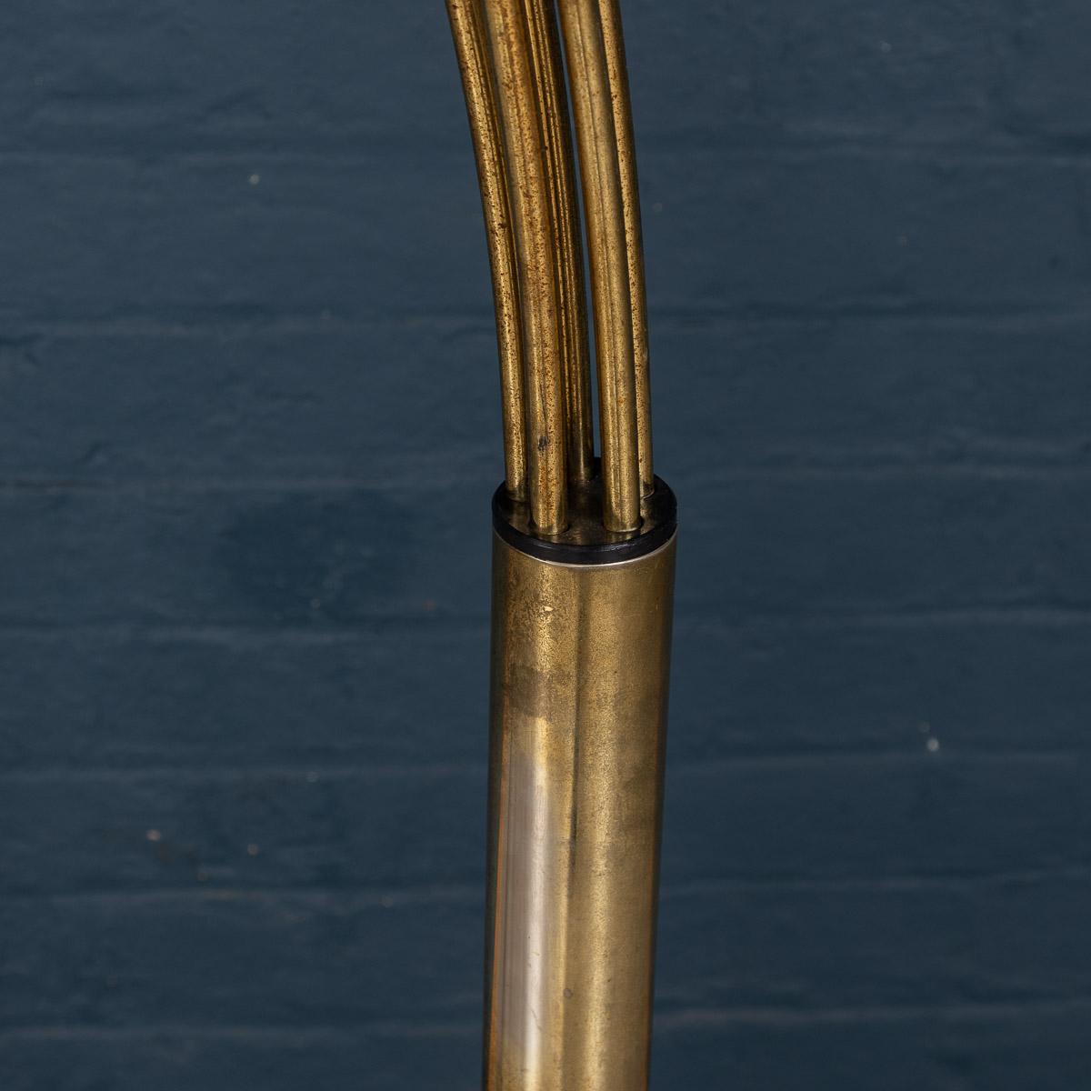 Brass 20th Century Italian Arc Floor Lamp by Harvey Guzzini, circa 1970