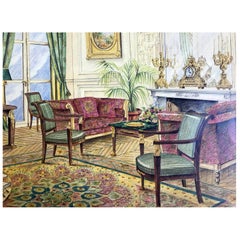 20th Century Italian Architectural Original Executive Sketch Hotel Ritz Paris