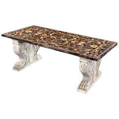 20th Century Italian Architectural Specimen Marble Centre Table, Precious stones